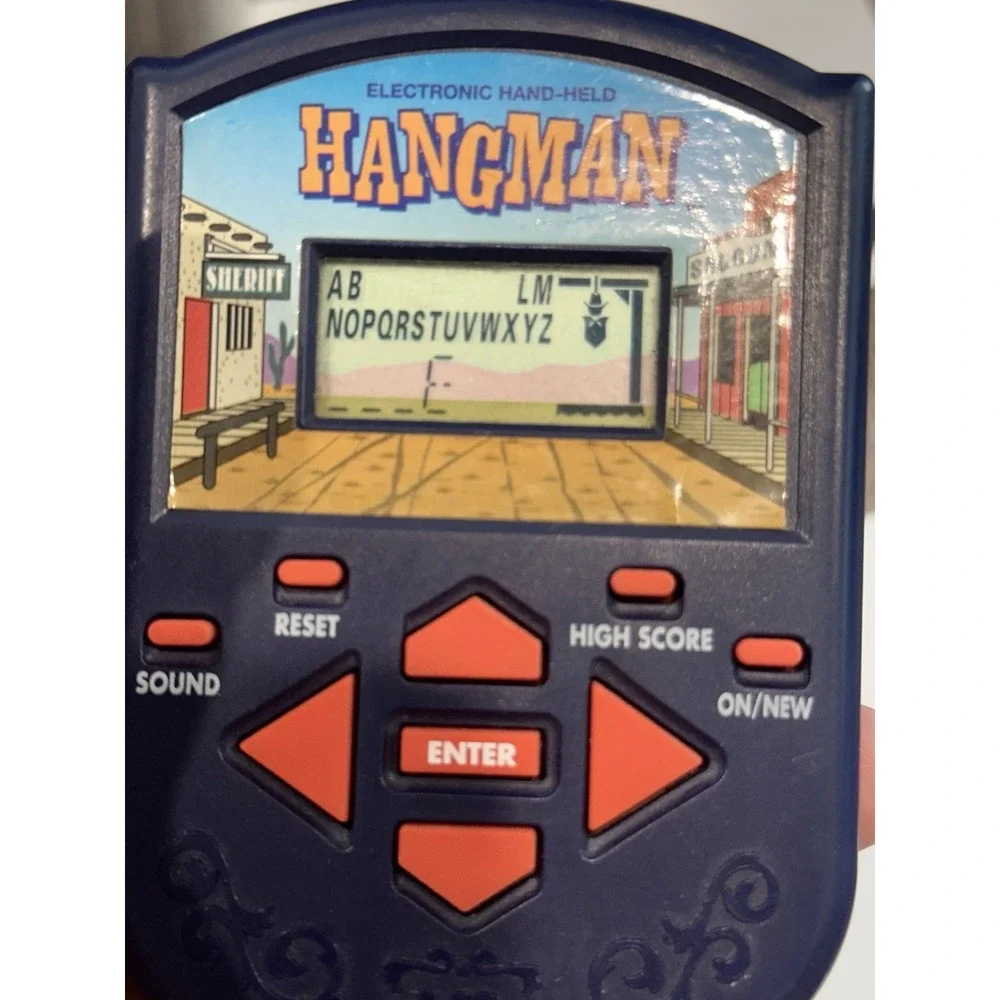 1995 Vintage Hangman Handheld Electronic Game Milton Bradley Hand Held TESTED!